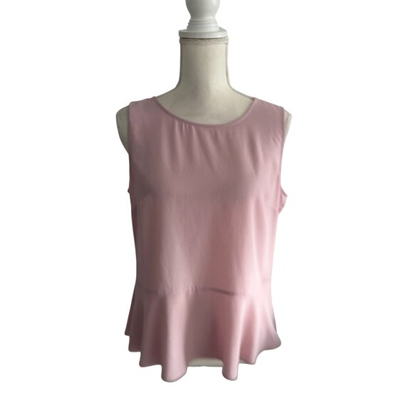 TALBOTS Light Purple Sheer Peplum Tank Top Size 12 Petite - Picture 6 of 7